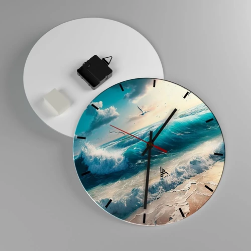 Wall clock - Clock on glass - It Hums Especially for You - 30x30 cm