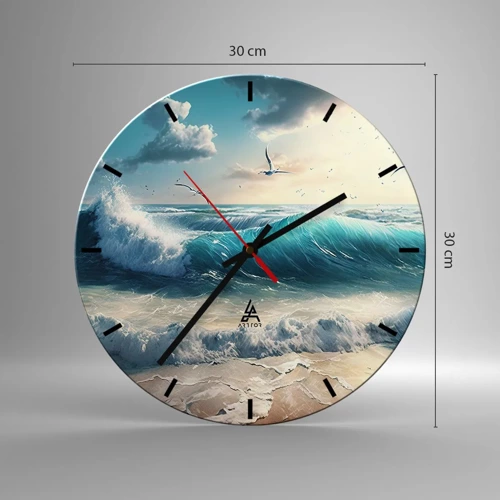 Wall clock - Clock on glass - It Hums Especially for You - 30x30 cm