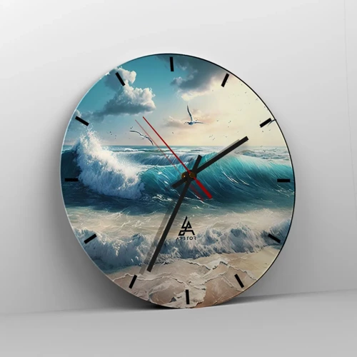 Wall clock - Clock on glass - It Hums Especially for You - 30x30 cm