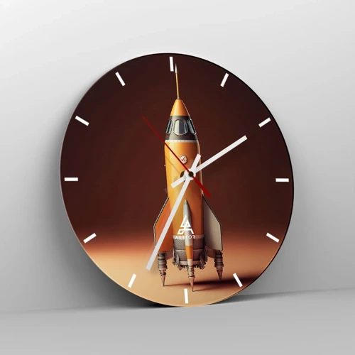 Wall clock - Clock on glass - It Starts with a Dream - 30x30 cm