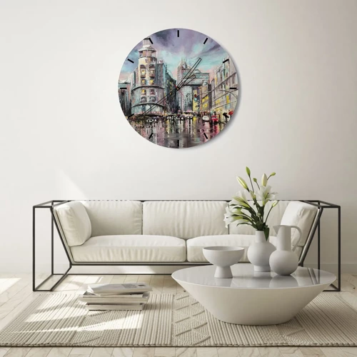 Wall clock - Clock on glass - It Will Be a Great Evening - 30x30 cm