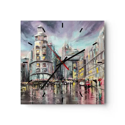 Wall clock - Clock on glass - It Will Be a Great Evening - 40x40 cm