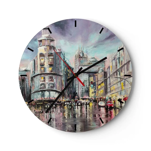 Wall clock - Clock on glass - It Will Be a Great Evening - 40x40 cm