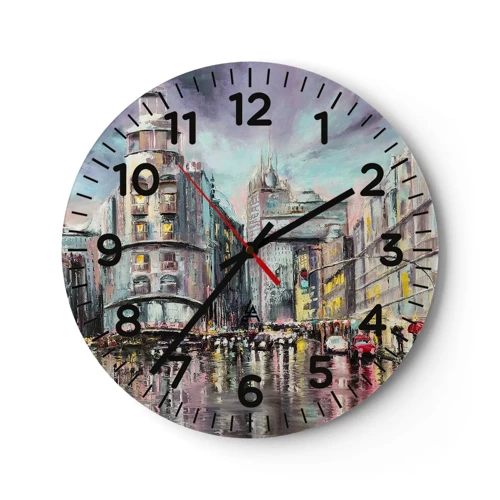 Wall clock - Clock on glass - It Will Be a Great Evening - 40x40 cm