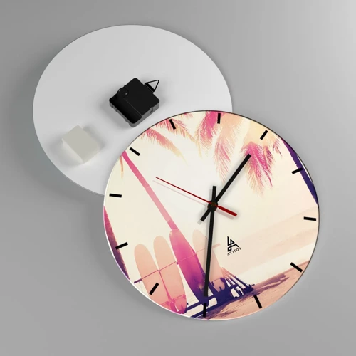 Wall clock - Clock on glass - It Will Be a Wonderful Day - 30x30 cm