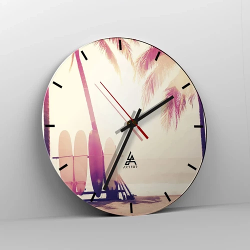 Wall clock - Clock on glass - It Will Be a Wonderful Day - 30x30 cm