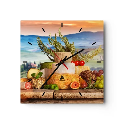 Wall clock - Clock on glass - Italian Joie de Vivre - 30x30 cm