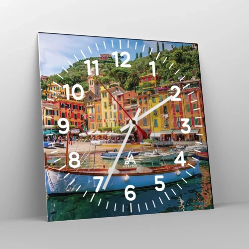 Wall clock - Clock on glass - Italian Morning - 30x30 cm
