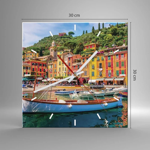 Wall clock - Clock on glass - Italian Morning - 30x30 cm