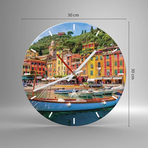 Wall clock - Clock on glass - Italian Morning - 30x30 cm