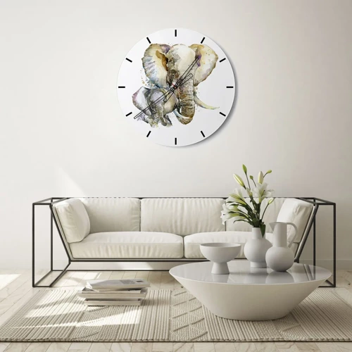 Wall clock - Clock on glass - It's Best at Mum's - 30x30 cm