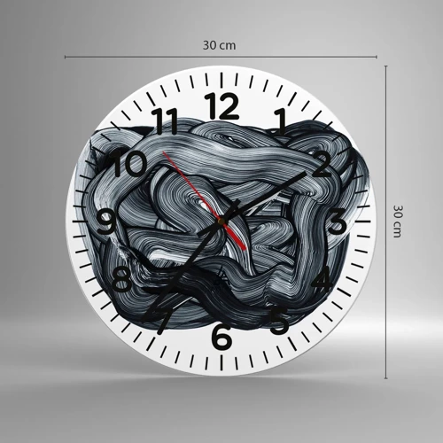 Wall clock - Clock on glass - It's Not So simple - 30x30 cm