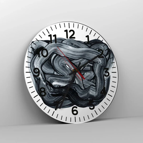 Wall clock - Clock on glass - It's Not So simple - 30x30 cm