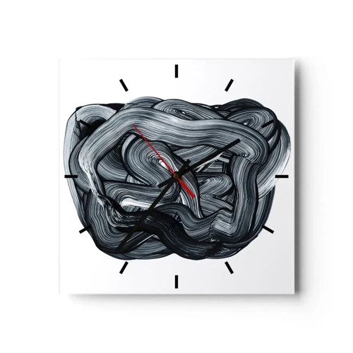 Wall clock - Clock on glass - It's Not So simple - 30x30 cm