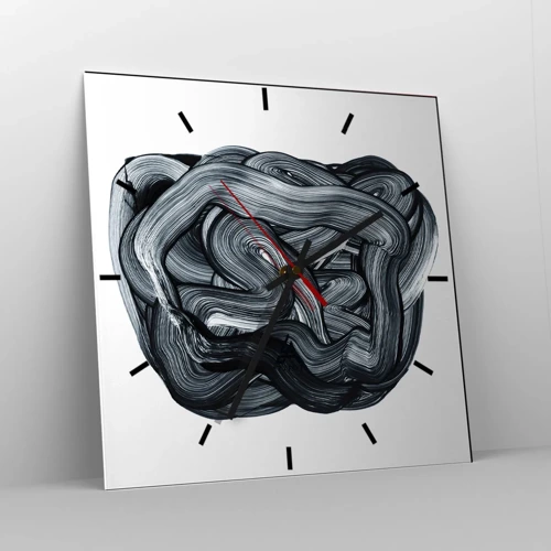 Wall clock - Clock on glass - It's Not So simple - 30x30 cm