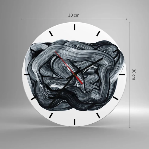 Wall clock - Clock on glass - It's Not So simple - 30x30 cm
