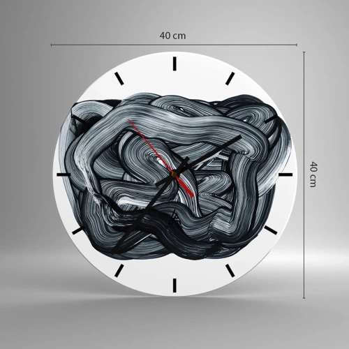 Wall clock - Clock on glass - It's Not So simple - 40x40 cm