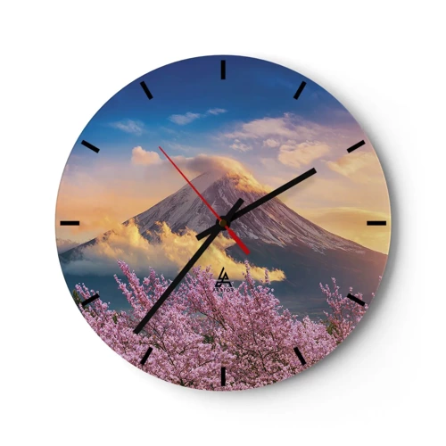 Wall clock - Clock on glass - Japanese Sanctity - 30x30 cm