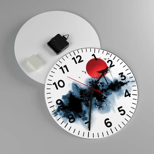 Wall clock - Clock on glass - Japanese View - 30x30 cm