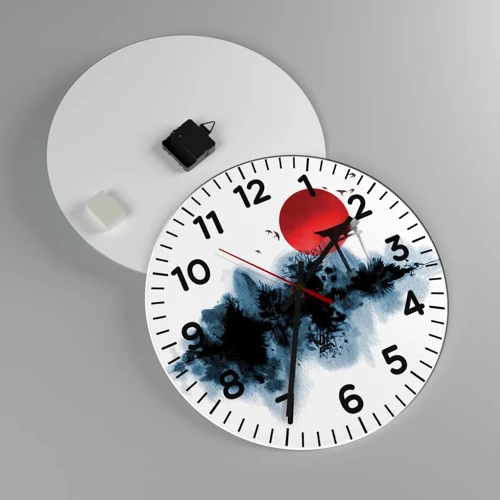 Wall clock - Clock on glass - Japanese View - 40x40 cm