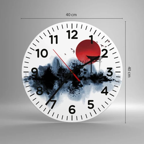 Wall clock - Clock on glass - Japanese View - 40x40 cm