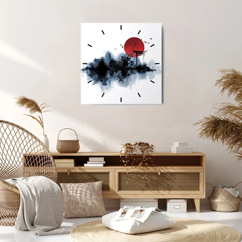 Wall clock - Clock on glass - Japanese View - 40x40 cm