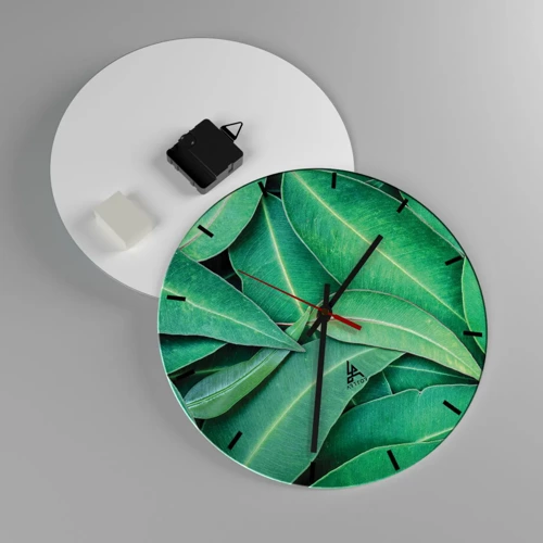 Wall clock - Clock on glass - Juicy and Fresh - 30x30 cm