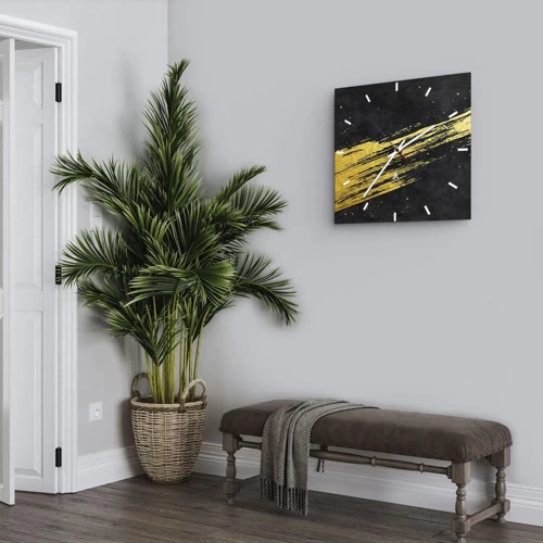 Wall clock - Clock on glass - Jump to the Outer Space - 30x30 cm