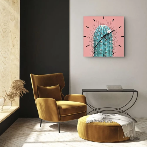 Wall clock - Clock on glass - Just Look - 30x30 cm