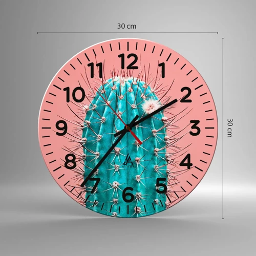 Wall clock - Clock on glass - Just Look - 30x30 cm