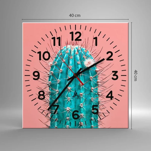 Wall clock - Clock on glass - Just Look - 40x40 cm