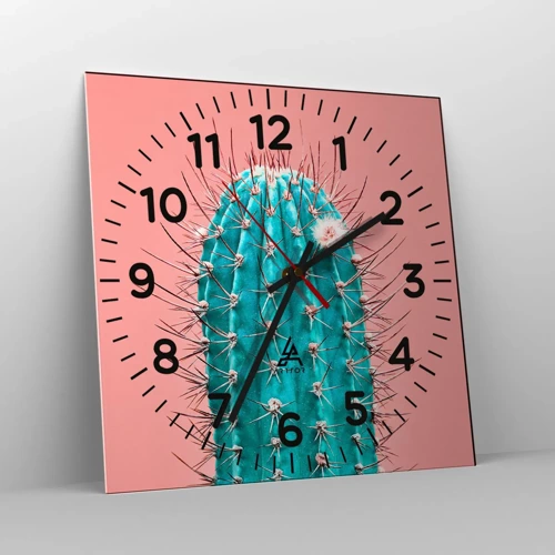 Wall clock - Clock on glass - Just Look - 40x40 cm