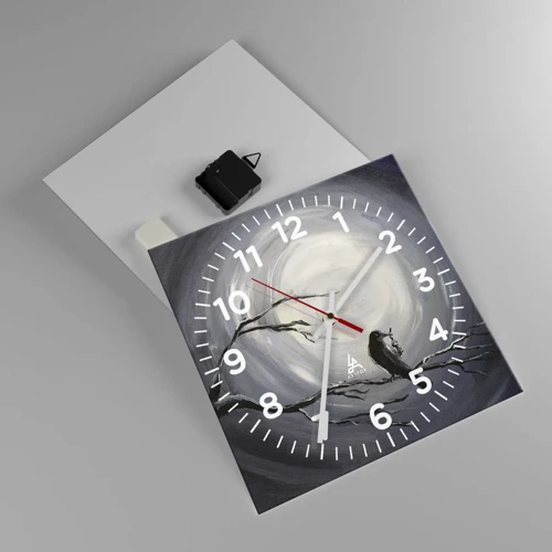 Wall clock - Clock on glass - Key to the Secret of the Night - 30x30 cm