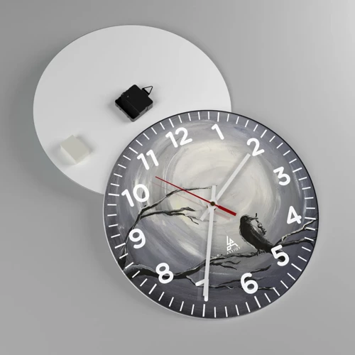 Wall clock - Clock on glass - Key to the Secret of the Night - 40x40 cm