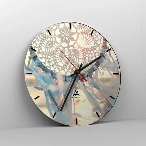 Wall clock - Clock on glass - Lace Totem - 30x30 cm