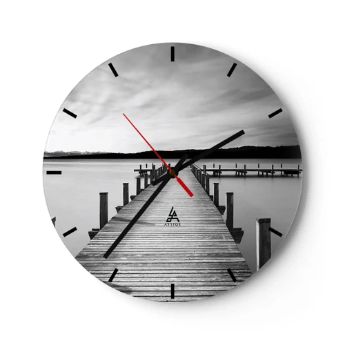 Wall clock - Clock on glass - Lake of Peace - 40x40 cm