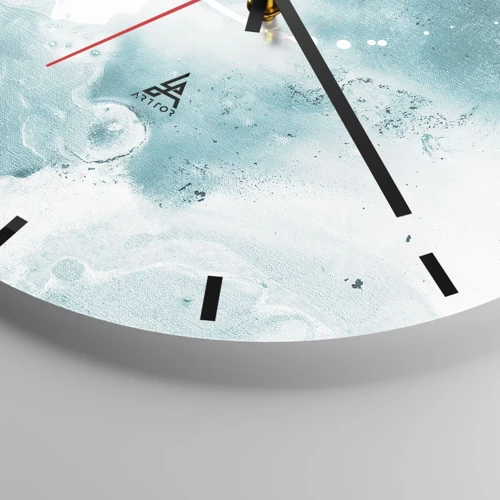 Wall clock - Clock on glass - Lakes of Blue - 30x30 cm