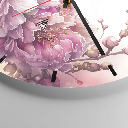 Wall clock - Clock on glass - Land of Cherry Blossoms - 30x30 cm