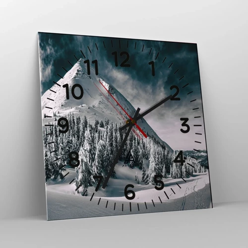 Wall clock - Clock on glass - Land of Snow and Ice - 30x30 cm