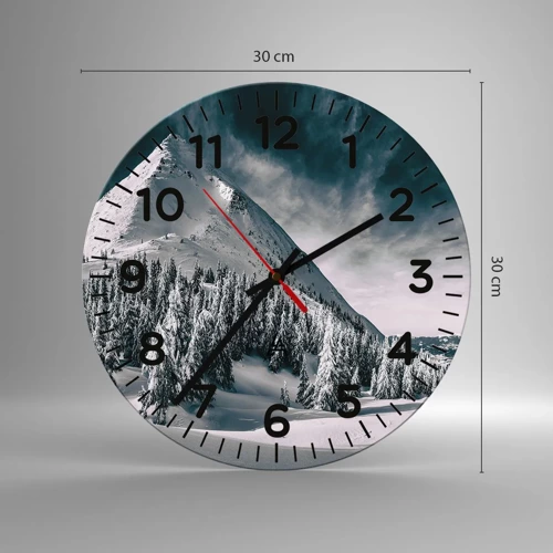 Wall clock - Clock on glass - Land of Snow and Ice - 30x30 cm