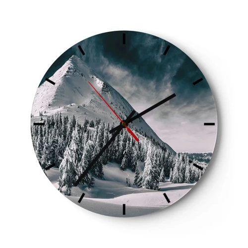 Wall clock - Clock on glass - Land of Snow and Ice - 30x30 cm