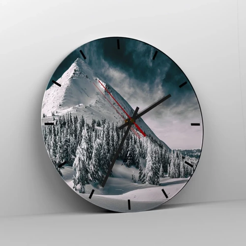 Wall clock - Clock on glass - Land of Snow and Ice - 30x30 cm