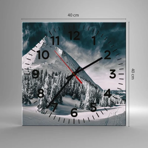 Wall clock - Clock on glass - Land of Snow and Ice - 40x40 cm