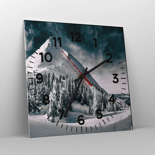 Wall clock - Clock on glass - Land of Snow and Ice - 40x40 cm