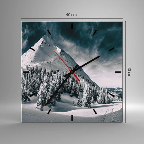 Wall clock - Clock on glass - Land of Snow and Ice - 40x40 cm