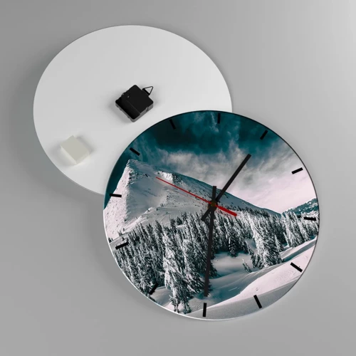 Wall clock - Clock on glass - Land of Snow and Ice - 40x40 cm