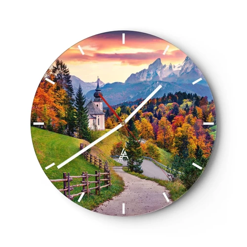 Wall clock - Clock on glass - Landscape Like a Picture - 30x30 cm