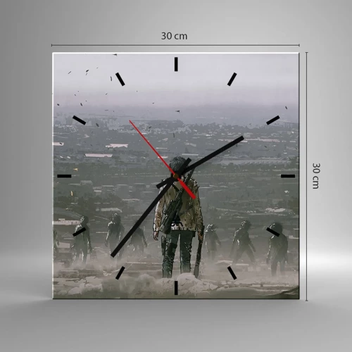 Wall clock - Clock on glass - Last Man Standing - 30x30 cm