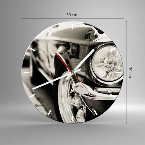 Wall clock - Clock on glass - Lasting Shine - 30x30 cm