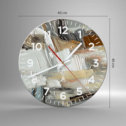 Wall clock - Clock on glass - Layers of Colour - 40x40 cm